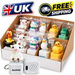 LED Animal Sound Keychain Rechargeable Fidget Button Stress Relief Key Ring Toy