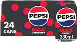 Pepsi Max Cherry No Sugar Cola Cans 24 x 330ml