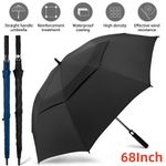 68" Golf Umbrella Extra Large Automatic Open Windproof Waterproof Dual Canopy