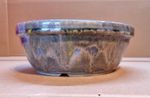 ⚡️ Handmade Bonsai Catcus Pot – Storm Blue & Moody Earth Round Drum Style Effect
