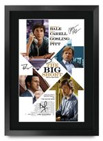 The Big Short Movie Poster Cast Signed Printed Autograph A3 Framed Memorabilia