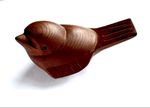 Japanese Fukura Suzume Sparrow Ittobori Wood Carving Vintage