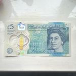 Bank of England £5 Polymer Note 2016 Serial Number AC02 355900