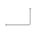 AKW L-Shaped Shower Curtain Rail 1500mm x 1200mm - White