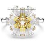 New Authentic Idyllia cocktail ring Mixed cuts Flower Yellow Rhodium plated