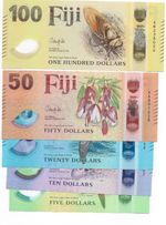 Fiji 5, 10, 20, 50, 100 Dollars 2025 UNC Polymer New full set