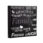  6x4'' Large Slip In Memo Text Art Design Photo Album For 200 Holds -  Black 