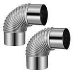 2Pcs Silver Stainless Steel Stove Chimney Pipe Reusable Flue for Home Use