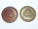 2 Masonic Mark Master Mason Tokens Advanced Son of Man Pennies