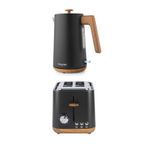 Salter Toronto Kettle & Toaster Set 1.7L Rapid Boil 2 Wide Slot Matte Black