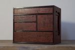 Japanese Antique 5-Drawer Washi Paper Box with Lacquer Finish — Meiji Era