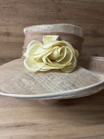 Lady's Wedding races Special Occasion Hat By Whiteley Neutral Shade flower 56cm