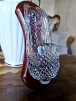 Vintage Waterford Crystal Holy WaterFontWallPocketIrishCutCrystalWithWoodenMount