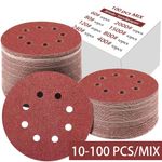 100PCS SANDING DISCS 40 60 80 120 240 GRIT ORBITAL SANDER PADS 5" 125MM