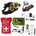 Survival Bundle Outdoor Emergency Camping Equipment First Aid, Compass, Headlamp