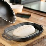 2-in-1 Cast Iron Bread Baking Pot Pre-seasoned Dutch Oven Baking Tray Pan w/ Lid