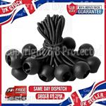 24 BALL BUNGEE CORDS ELASTIC TIE DOWN LOOP STRETCH SHOCK TARPAULIN AWNING TENT
