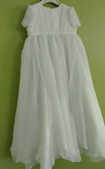 Girls Christening Gown White Organza Age 6 Months 