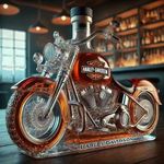 Wine decanter, carafe with motorcycle design aerator whisky bottle