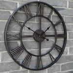 ROUND SKELETON LARGE CLOCK BIG ROMAN NUMERAL GARDEN WALL CLOCKS OPEN FACE 40 CM