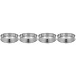 4Pcs Silver Stainless Steel Soil Sieves Reusable Garden Sifting Pans