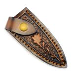 1xEngraved Genuine Leather Straight Knife Sheath Cover for Fixed Blade Portable