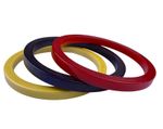 Vintage Bakelite Womens Red Yellow Black Bangles Jewelry Set Lightweight Design