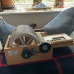 David Barnett Vintage wood Drum Carder Hand Crank wool fibre processing machine 