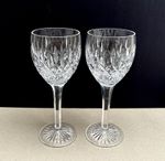 Pair Stuart Crystal Shaftesbury 7 5/8 inch claret wine glasses immaculate
