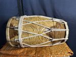Handcrafted Carved Wooden Dholak | Professional Folk Drum
