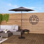 2m Patio Market Garden Umbrella Black - grade B return RRP £25.99