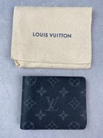 Louis Vuitton M61695 Monogram Eclipse Multiple Wallet Black Grey Bifold
