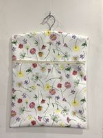 ''Hand Made Oilcloth Peg / Hanging Storage Bag - Zipped 12½"x16" Dainty Floral