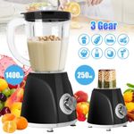 1.4L & 250mL Food Blender Juicer Mixer Ice Crusher Nuts Grinder Smoothie Makers
