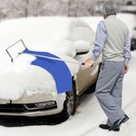 Roof Snow Rake Aluminum Roof Snow Removal Tool Length Adjustable with 3'' Wheels