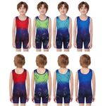 Kids Boys Gymnastics Sports Leotard Workout Athletic Unitard Wrestling Singlet