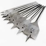 Flat Wood Drill Bits. 10pc Flat Wood Drill Bit Set Hex Drive. Hole Cutter