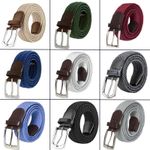 Enzo Stretch Belts Mens Womens Elasticat Woven Braided Adjustable Metal Buckle