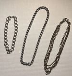 Lot of 3 Silver Tone Chain Necklaces