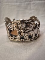 Arthur Court Silver Elephant Wine Bottle Coaster on Heavy Marble w/Cork