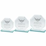Engraved Glass Award Trophy Jade Oblivion Crystal Trophies - Text or Logo