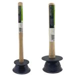 Heavy Duty Toilet Sink Drain Bath Plunger Wooden Handle Cleaner Bathroom Kitchen