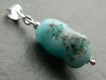 Vintage Blue & End of Day Spatter Large Glass Bead & 925 Sterling Silver Pendant