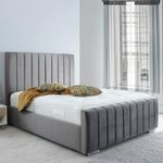 Harper Bed Frame with Ottoman Storage and Mattress Upholstered Plush Velvet