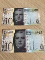Bank of Scotland £10 Notes 2007 Glenfinnan Viaduct Pair Consecutive Nos