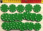 25 Green Poker Chips 39 mm tokens plastic Texas Hold'em replacement spare pieces