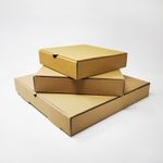 Takeaway Pizza Boxes - Plain Kraft Foldover E-Flute Design - 7'' 9'' 12''