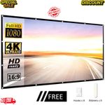 Projector Screen HD Foldable Projection Curtain Outdoor Home Theater UK