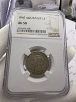 1940 Australia Shilling 1/- Silver KEY DATE NGC AU58 Rare High Grade George VI