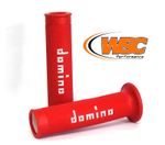 Domino A010 Motorcycle Road Racing Dual Density Handlebar Grips Red and White